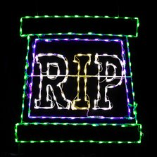 Image of 36 in. LED Rest in Peace Tombstone Halloween Yard Decoration